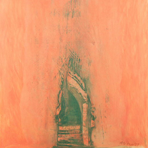 Alfred Wittwar . 1979 . Komposition in Orange 2/79 . Kunsthandel Stradmann