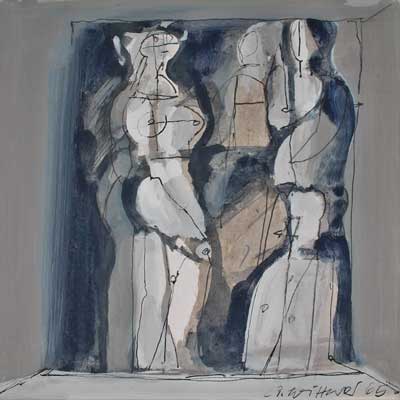 Alfred Wittwar . 1965 . Zwei Frauen . Öl . Kunsthandel Stradmann